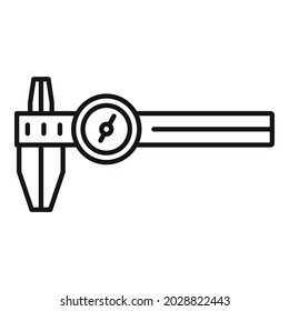 Caliper height icon outline vector. Gauge calliper. Micrometer tool