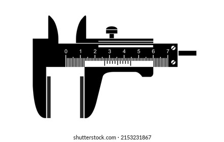 Caliper icon. Accurate measuring device for parts, holes, objects, distances. Technical simple style detailed logo vector illustration isolated.