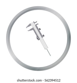 Caliper icon in cartoon style isolated on white background. Build and repair symbol stock vector illustration.
