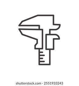 Icono del calibrador aislado en el fondo blanco. Icono de Vector.