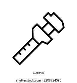 Caliper Icon. Line Art Style Design Isolated On White Background