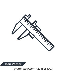 Logo des Kalibers, Vektorgrafik. Maßwerkzeug- und Instrumentensymbolvorlage für grafische und Web-Design-Kollektion