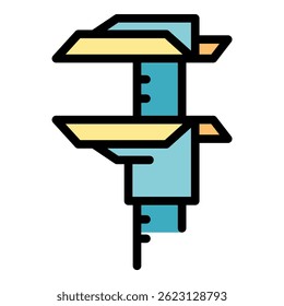 Ícone Caliper. Contorno caliper ícone do vetor cor plana isolado