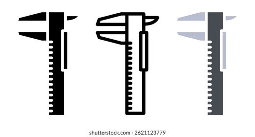caliper icon set. for mobile concept and web design on white background