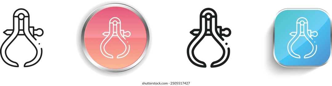caliper icon. Thin Linear, Regular and Button Style Design Isolated On White Background