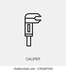 caliper icon vector. Linear style sign for mobile concept and web design. caliper symbol illustration. Pixel vector graphics - Vector.