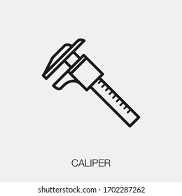 caliper icon vector. Linear style sign for mobile concept and web design. caliper symbol illustration. Pixel vector graphics - Vector.