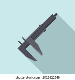 Caliper instrument icon flat vector. Micrometer tool. Scale calliper