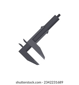 Caliper instrument icon flat vector. Micrometer tool. Scale calliper isolated