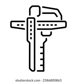 Caliper instrument icon in linear style 
