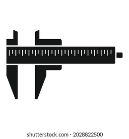 Caliper instrument icon simple vector. Micrometer tool. Scale calliper