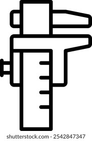 Caliper labor tools line icon