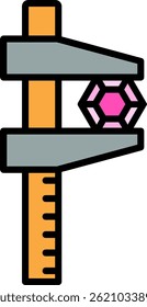 Caliper Line Filled Vector Icon Design