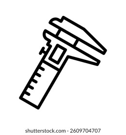 Caliper Line Vector Illustration On White Background.