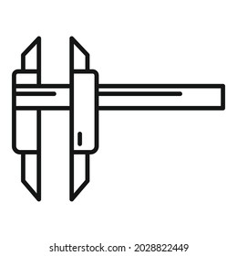 Caliper measure icon outline vector. Calliper height. Micrometer tool