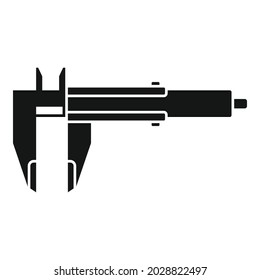 El vector sencillo del icono de medida de la pinza de freno. Altura de la pinza de freno. Herramienta de micrómetro