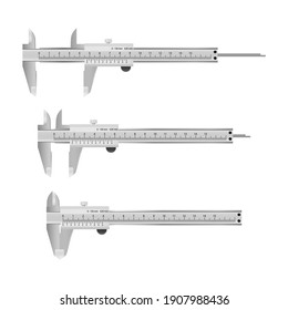 Caliper for measurement. Measuring instrument on a white background. Vector illustration