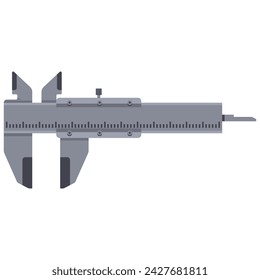 Caliper measuring instrument tool vector cartoon illustration isolated on a white background.