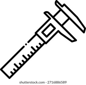 Icono de la herramienta de medición de la pinza de freno en estilo de contorno