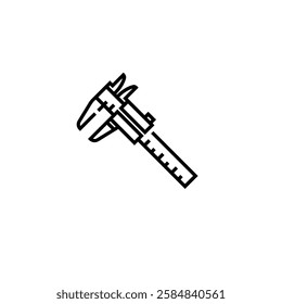 Caliper Measuring Tool Outline Icon vector