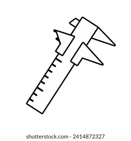 Caliper metrology outline icon. Vector illustration.