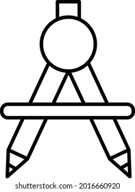 Caliper Outline Vector Icon Design
