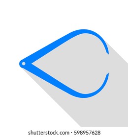 Caliper sign illustration. Vector. Azure icon with flat style shadow path on white background.
