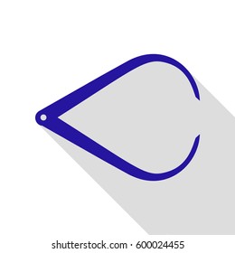 Caliper sign illustration. Vector. Blue icon with flat style shadow path on white background.