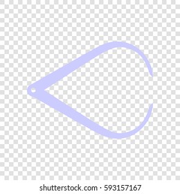 Caliper sign illustration. Vector. Periwinkle icon on transparent background.