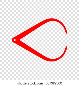 Caliper sign illustration. Vector. Red icon on transparent background.