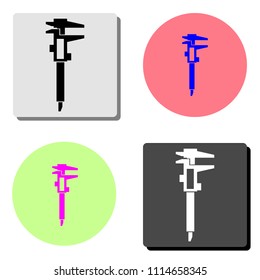 Caliper. simple flat vector icon illustration on four different color backgrounds