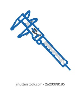 caliper tool work doodle icon sketch vector. caliper tool work sign. isolated symbol illustration
