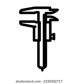 caliper tool work line icon vector. caliper tool work sign. isolated contour symbol black illustration
