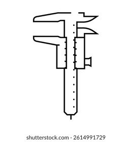 caliper tool work line icon vector. caliper tool work sign. isolated contour symbol black illustration