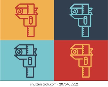 Caliper Trammel Logo Template, Simple Flat Icon of trammel,instrument,tool