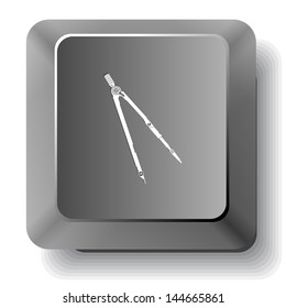Caliper. Vector computer key.