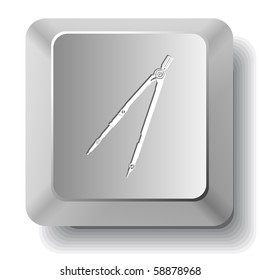 Caliper. Vector computer key.