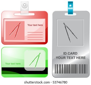 Caliper. Vector id cards.