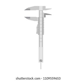 Caliper vernier vector icon measure tool instrument engineering equipment scale metal gauge