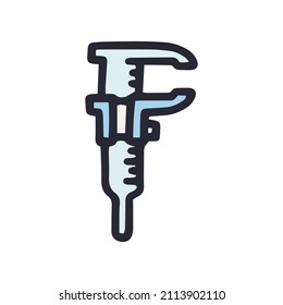 calipers color vector doodle simple icon design