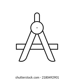 ilustración del logotipo del icono del contorno plano de pinzas. conjunto de iconos de educación, escuela y universidad. adecuado para web, diseño, logotipo, aplicación