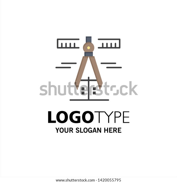 Calipers, Geometry, Tools, Measure Business Logo\
Template. Flat Color