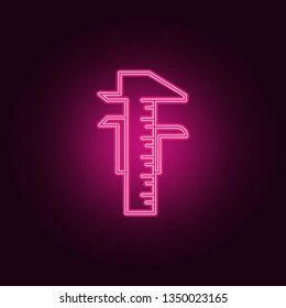 Calipers icon. Elements of measuring elements in neon style icons. Simple icon for websites, web design, mobile app, info graphics