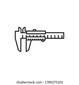 Calipers icon outline vector. isolated on white background
