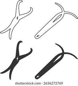 Calipers icon set Construction vector illustration