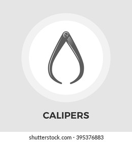 Calipers icon vector. Flat icon isolated on the white background. Editable EPS file. Vector illustration.