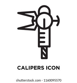 Calipers icon vector isolated on white background, Calipers transparent sign , line symbol or linear element design in outline style
