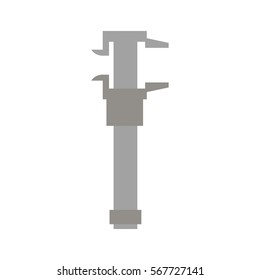 Calipers isolated. Tool on white background. turn-screw flat