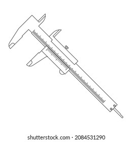 Las pinzas miden el icono. Icono de la pinza de freno Vernier. Ilustración vectorial. Símbolo de herramienta lineal