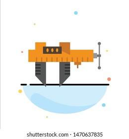 Calipers, Measure, Micrometer, Repair, Scale Abstract Flat Color Icon Template. Vector Icon Template background
